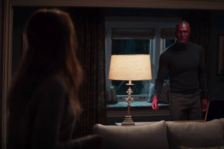 Vision and Wanda; Vision turns on light