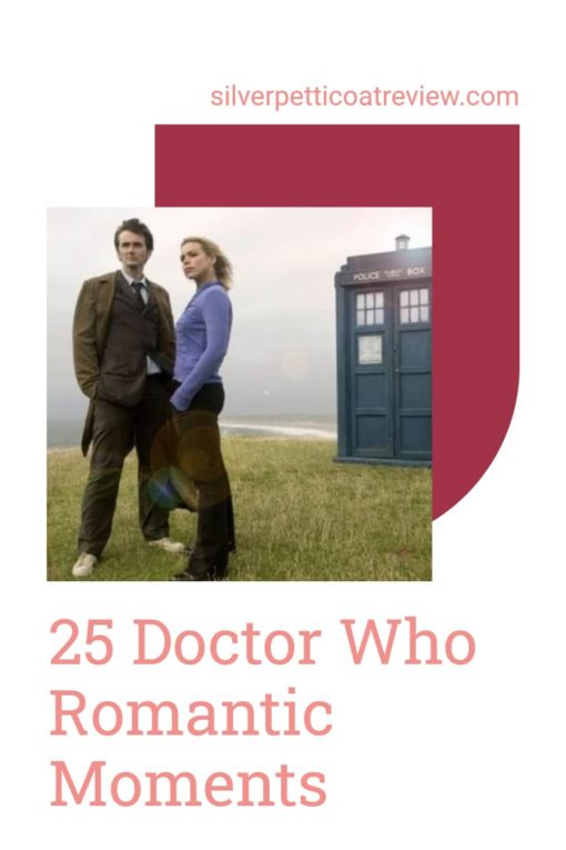 25 Doctor Who Romantic Moments; pinterest image with Doctor and Rose