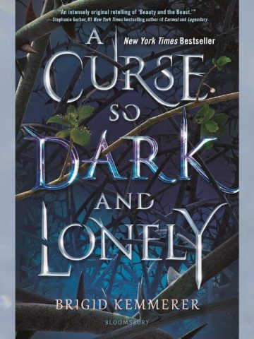 A Curse So Dark and Lonely Book review featured image showing the book cover and a magical background