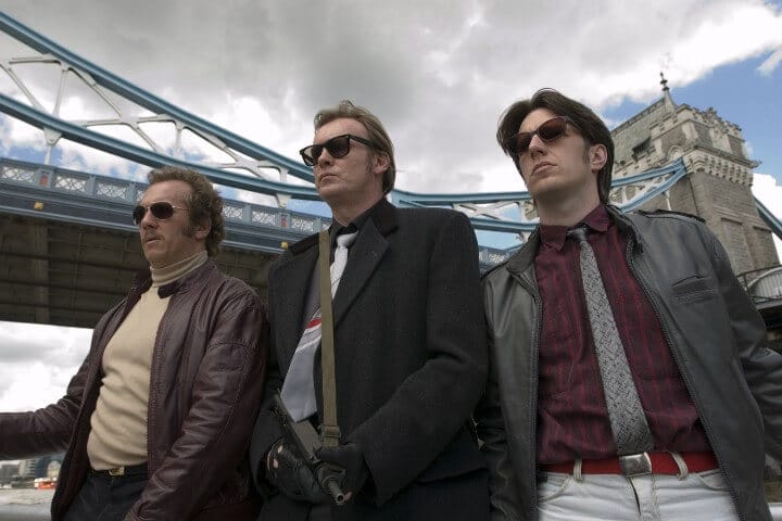 Dean Andrews (DS Ray Carling), Philip Glenister (DCI Gene Hunt), and Marshall Lancaster (DC  Chris Skelton) in Ashes to Ashes