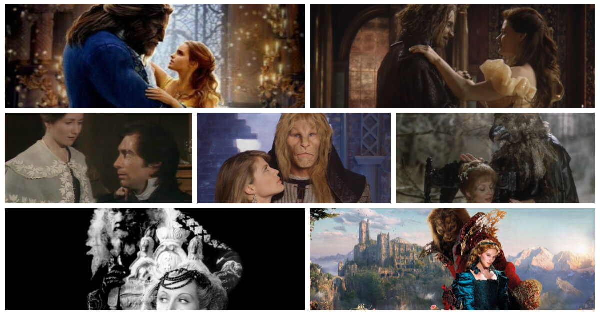 Beauty and the Beast movies collage.