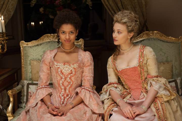 Belle 2013 promo image with Gugu Mbatha-Raw and Sarah Gadon