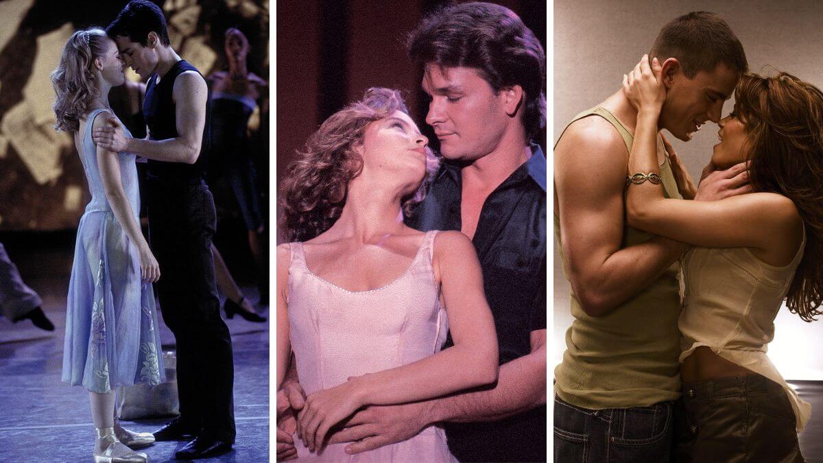 best dance movies collage with center stage, dirty dancing, and step up