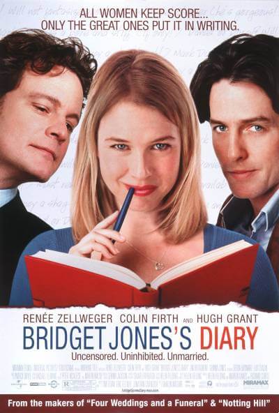 Bridget Jones's Diary poster; where to watch jane austen movies