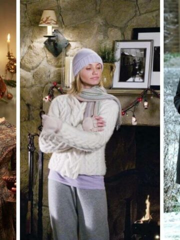 British christmas movies featured image with pictures of The Man Who Invented Christmas, The Holiday, and The Christmas Candle.