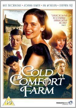 cold comfort farm dvd poster with the main cast. Kate Beckinsale is in the center.