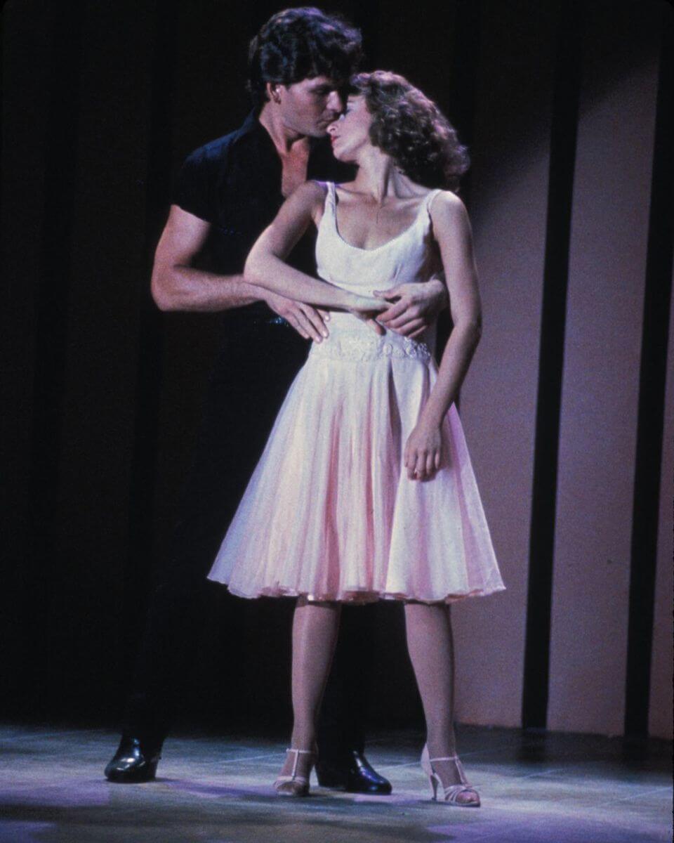 dirty dancing still of Patrick Swayze and Jennifer Grey dancing