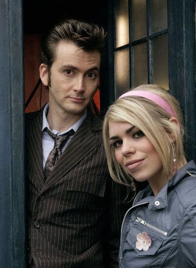 Rose Tyler and the 10th Doctor.