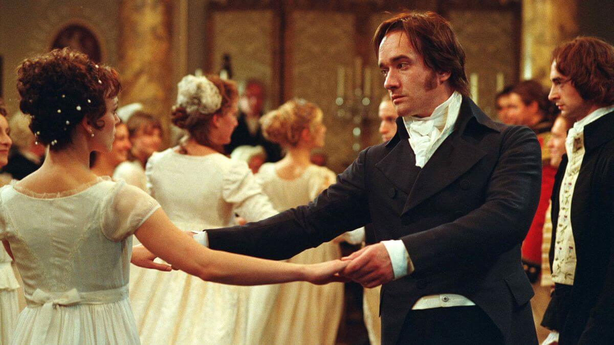 Elizabeth and Mr. Darcy dance in Pride and Prejudice 2005 film