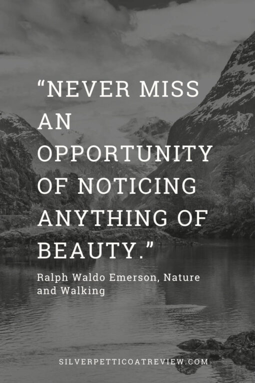 Emerson quote about nature and walking; inspirational walking quotes