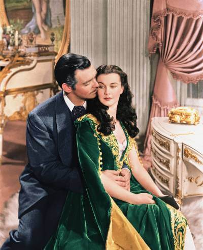 Gone With the Wind promo image with Clark Gable and Vivien Leigh.