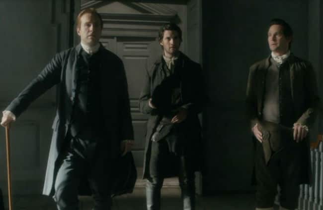 John Hancock, Sam Adams, and John Adams in Sons of Liberty