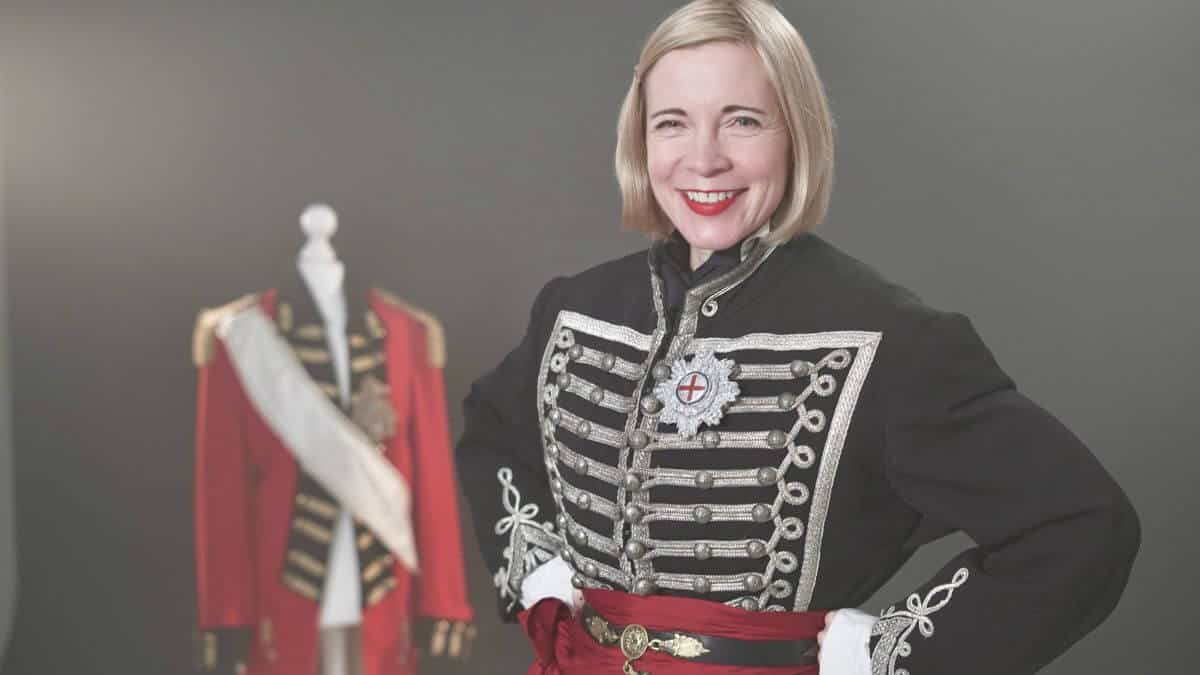 Lucy Worsley dressed as George IV