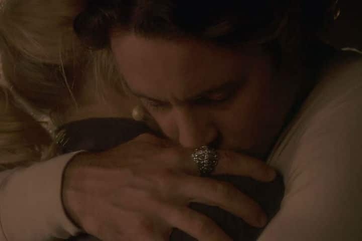 Mick hugs Beth in Moonlight pilot.