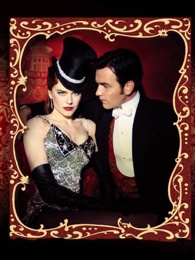 Moulin Rouge Promo Photo with Nicole Kidman and Ewan McGregor. The photo has an old-fashioned gilded frame.