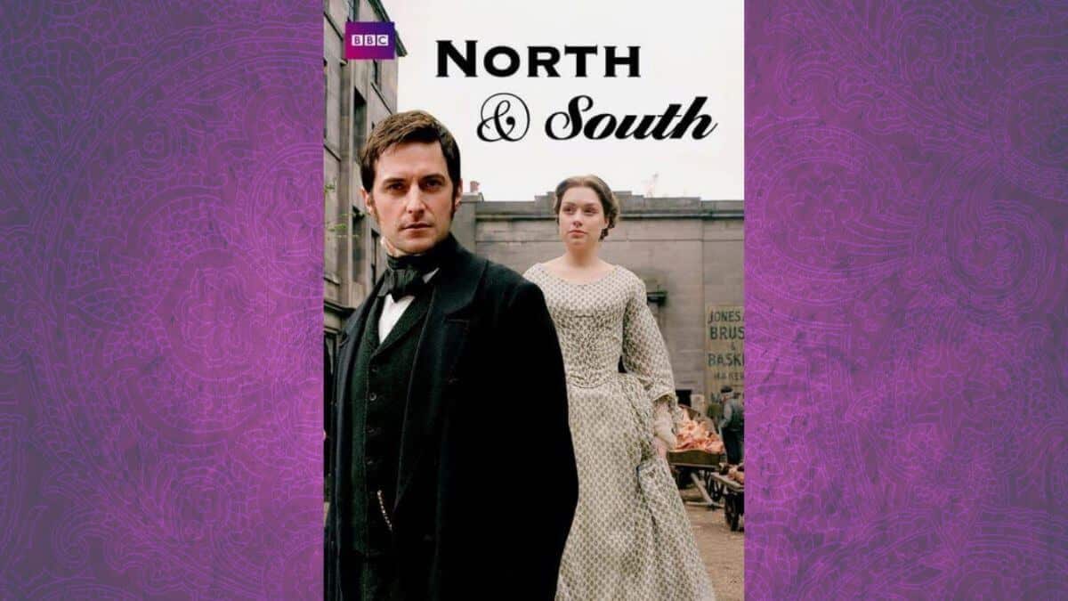 North and South BBC poster with purple Victorian background