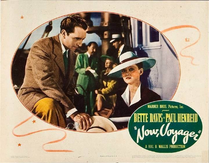 Now, Voyager Lobby Card featuring Bette Davis and Paul Henreid on a boat.