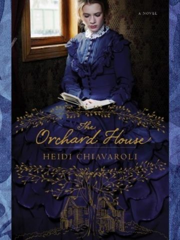 The orchard house book cover with victorian background