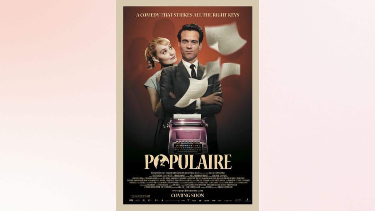 populaire review featured image showing the film poster and a pink background