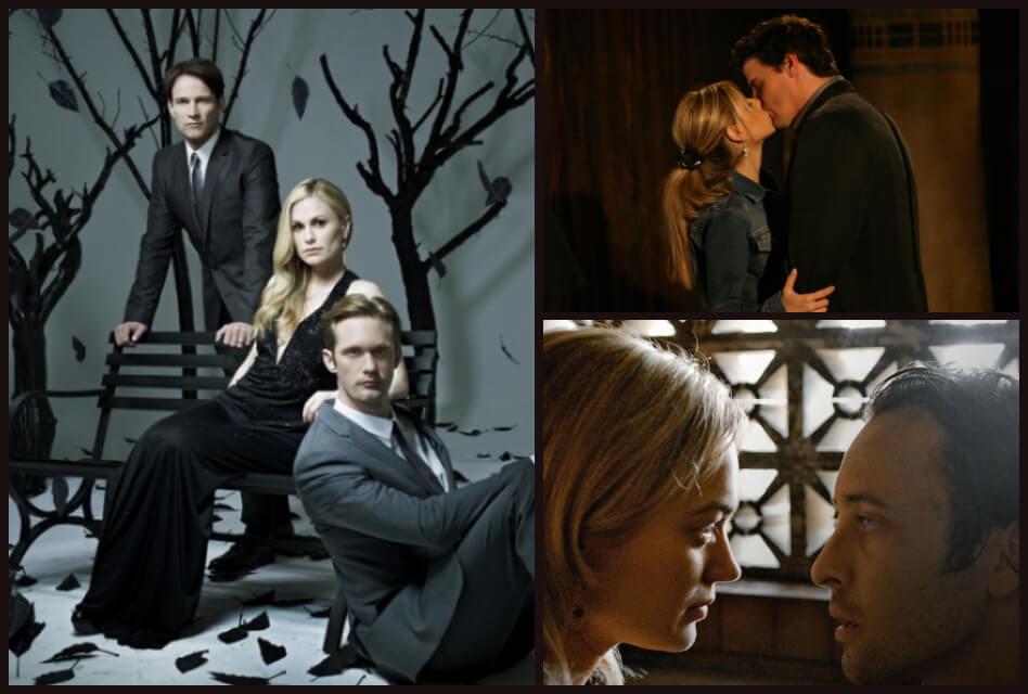 collage of romantic vampire tv shows