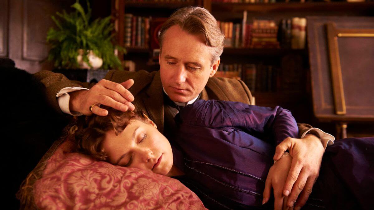 The Making of a Lady still of Linus Roache and Lydia Wilson