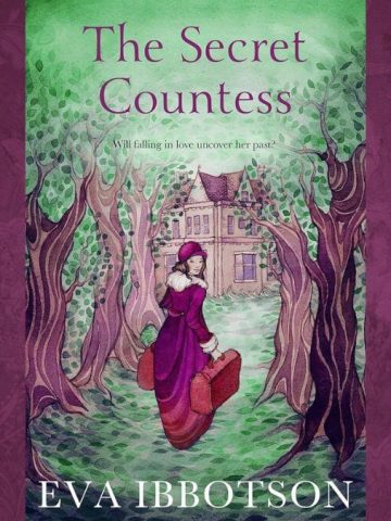 The Secret Countess or the countess below stairs featured image showing the secret countess vintage book cover with a purple victorian background