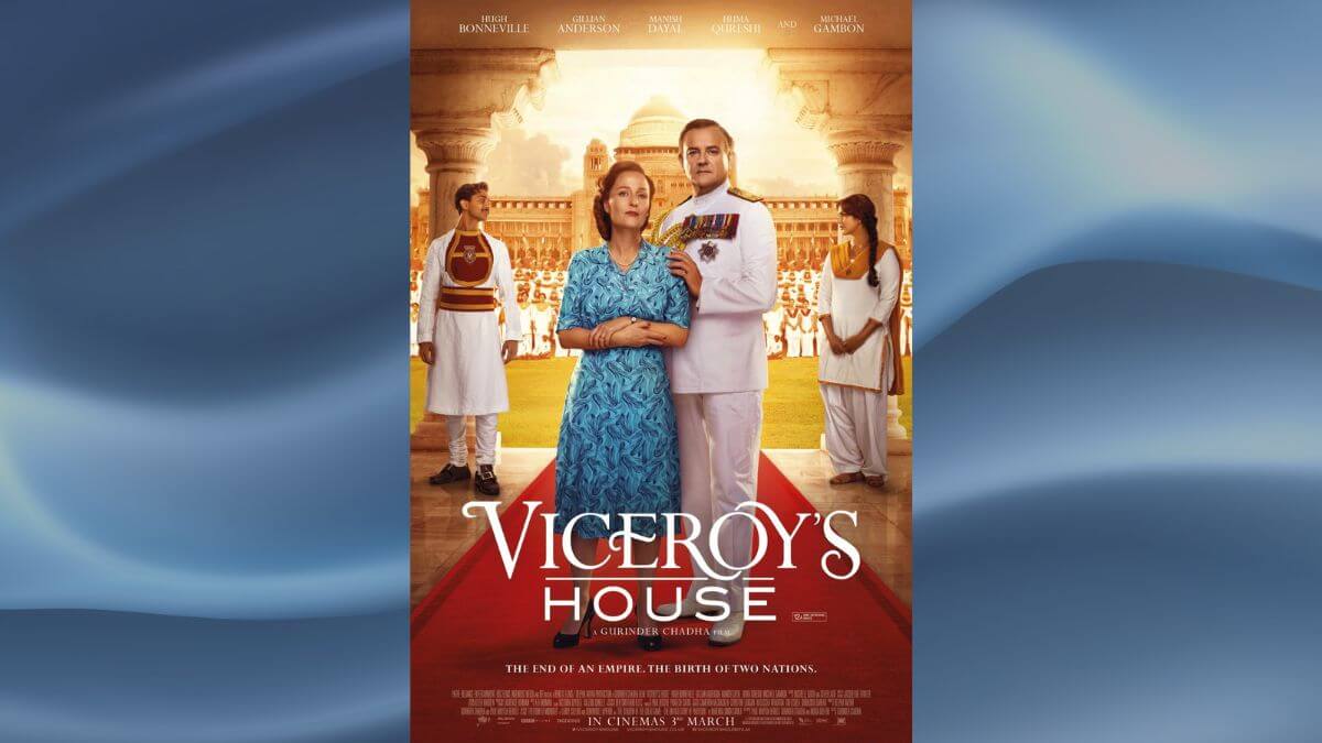 Viceroy's House Review image showing movie poster and a blue background