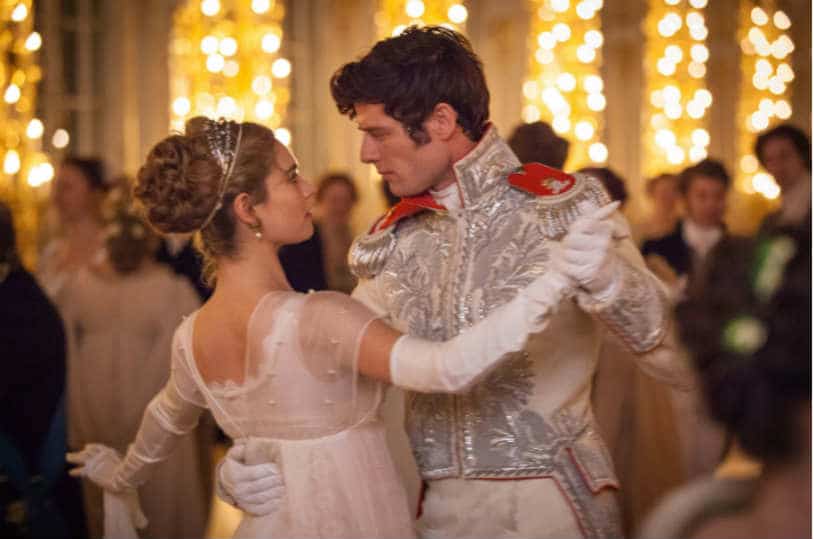 Natasha (Lily James) and Andrei (James Norton) share a dance in Andrew Davies "War and Peace." | Photo: BBC