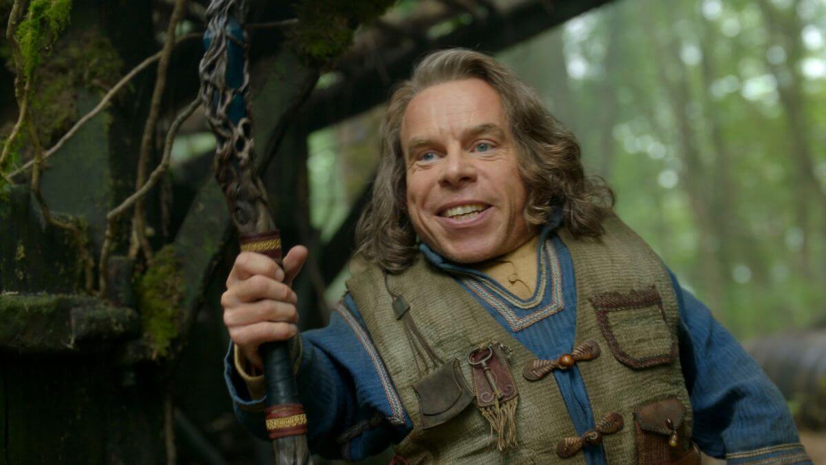 Willow TV series still with Warwick Davis